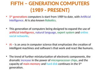 Generation of Computers for management sciences | PPTX