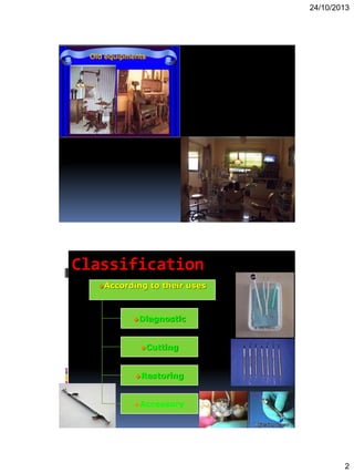 24/10/2013
2
Classification
According to their uses
Diagnostic
Cutting
Restoring
Accessory
 