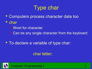 Unicharacter Computer Computer Programming- Lecture 3 | PPT