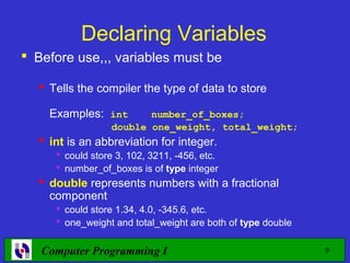 Computer Programming- Lecture 3 | PPT
