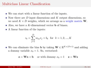 Linear Classi ers, Logistic Regression, Multiclass Classi cation | PDF