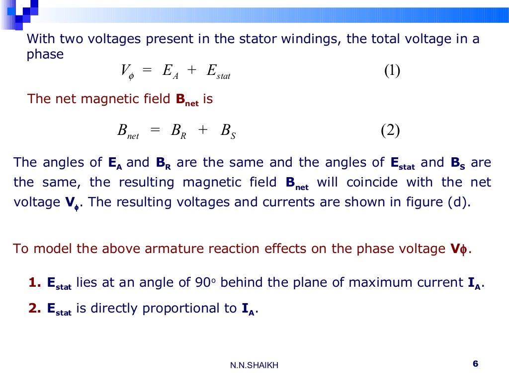 Lec 03 equivalent circuit of a synchronous generator