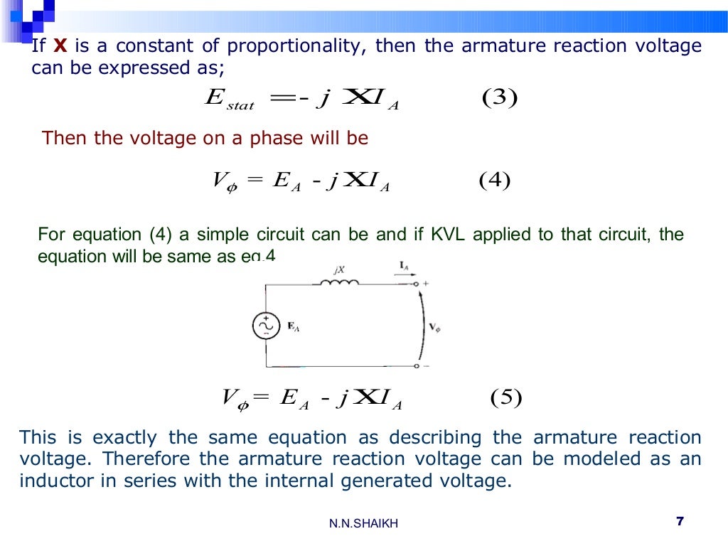 Lec 03 equivalent circuit of a synchronous generator