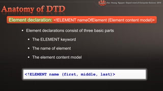 <!ENTITY % DefaultPhoneKind “Home”>


<!ENTITY % NameDeclarations SYSTEM “name4.dtd”>
 