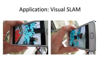 Application: Visual SLAM
• (aka Simultaneous Localization and Mapping)
 