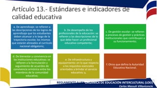 REGLAMENTO GENERAL A LA LEY ORGÁNICA DE EDUCACIÓN INTERCULTURAL | PDF