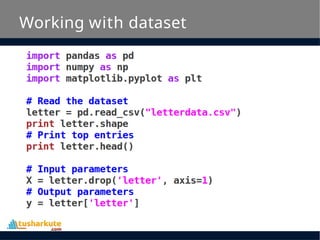 Working with dataset
 