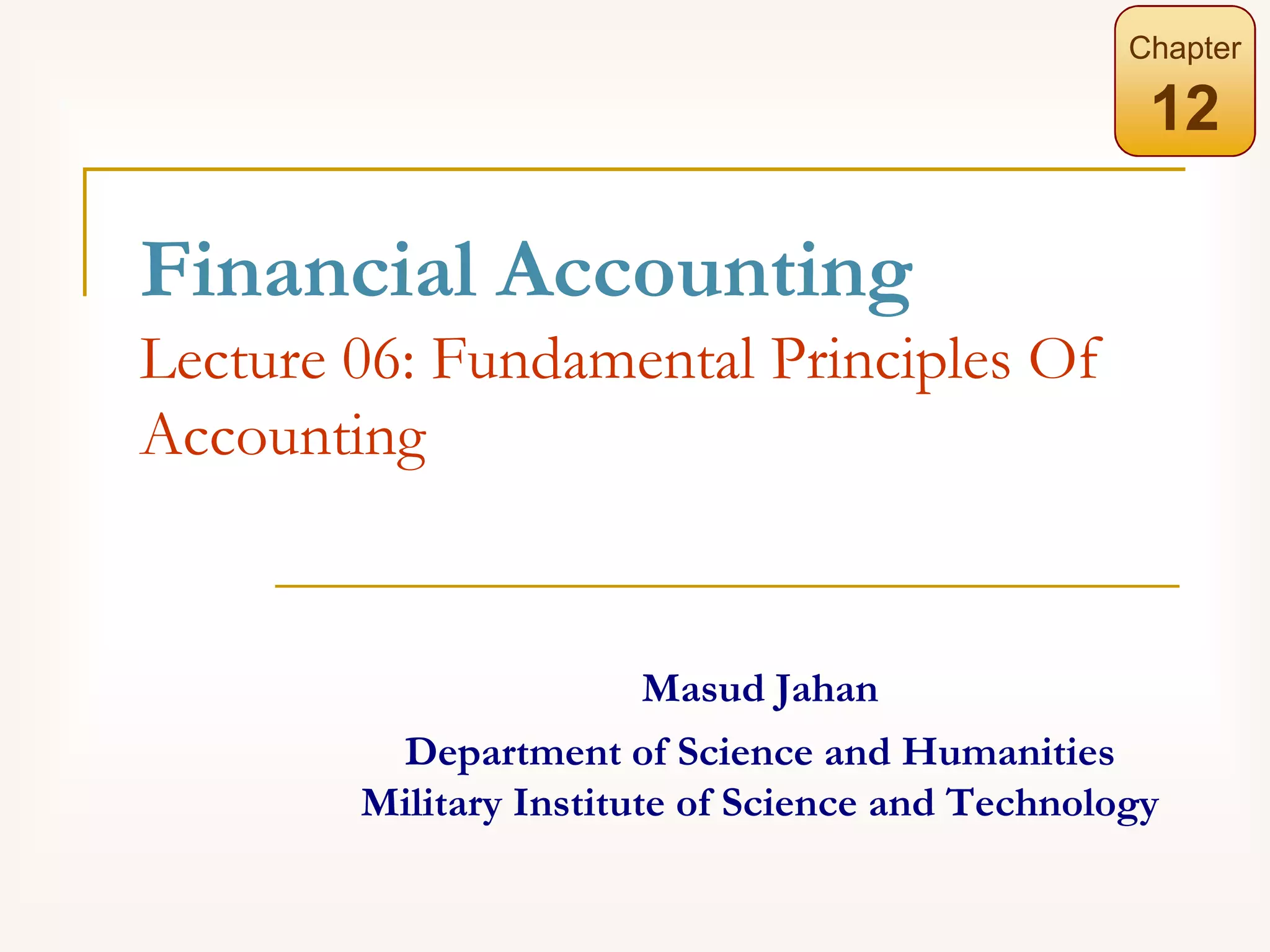 Fundamental Principles of Accounting | PPT