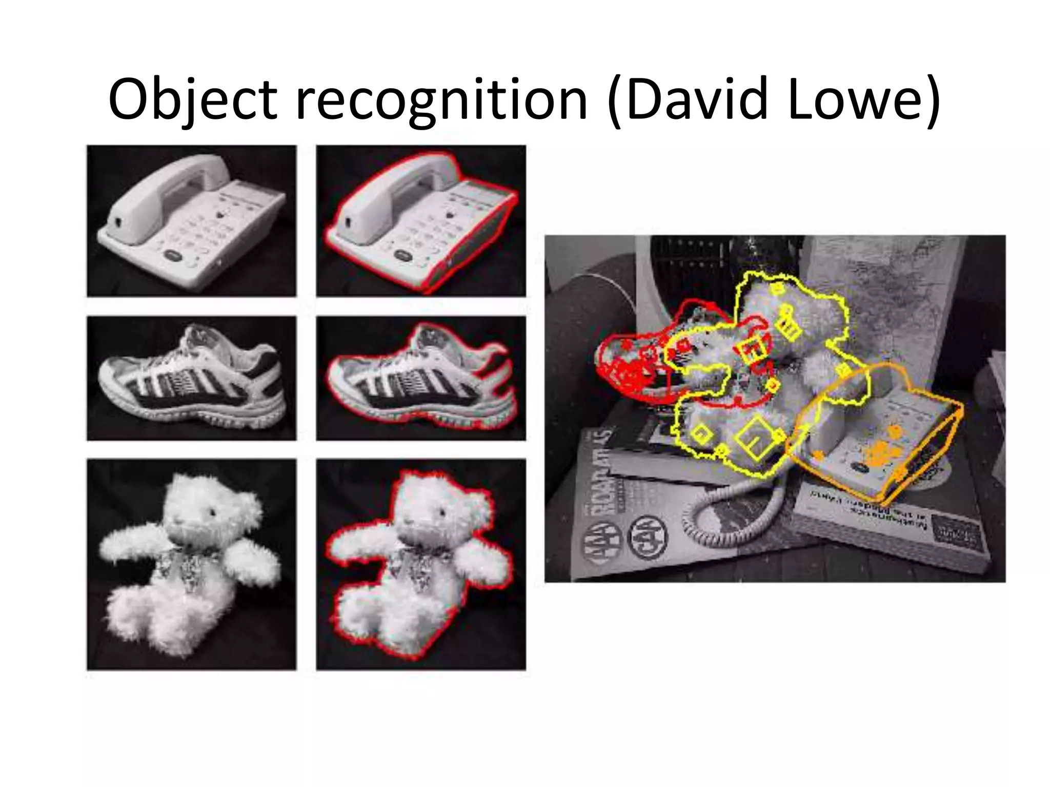 Object recognition (David Lowe)
 