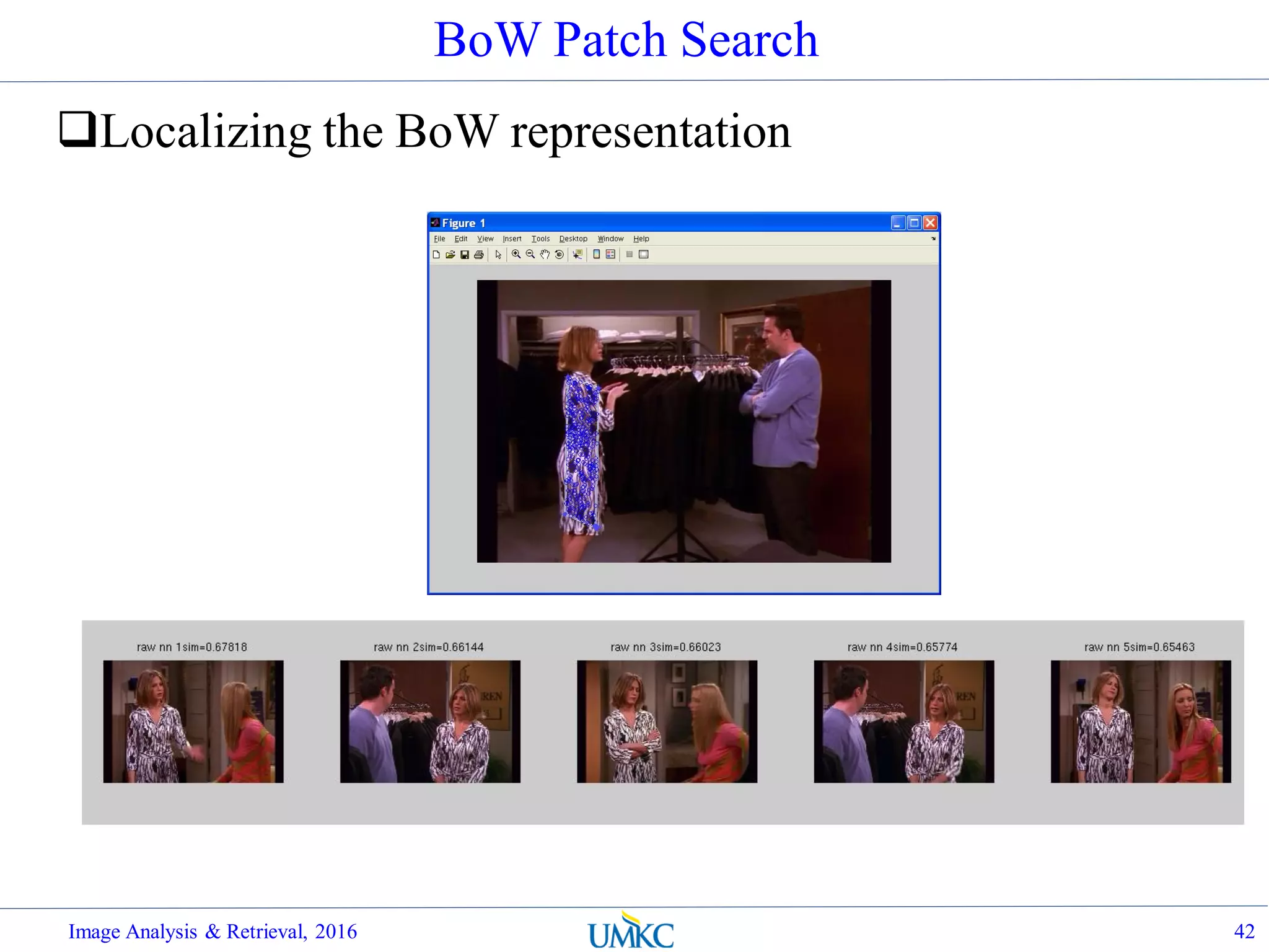 BoW Patch Search
Localizing the BoW representation
Image Analysis & Retrieval, 2016 42
 