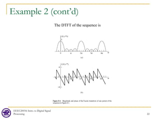 Example 2 (cont’d)
EEEC20034: Intro. to Digital Signal
Processing 22
The DTFT of the sequence is
 