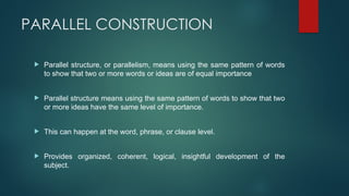 Parallel Sentence Structure in english course.pptx