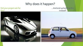 Did your project ask for
this?
…And end up building this
instead?
Why does it happen?
 