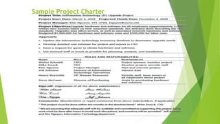 Sample Project Charter
 