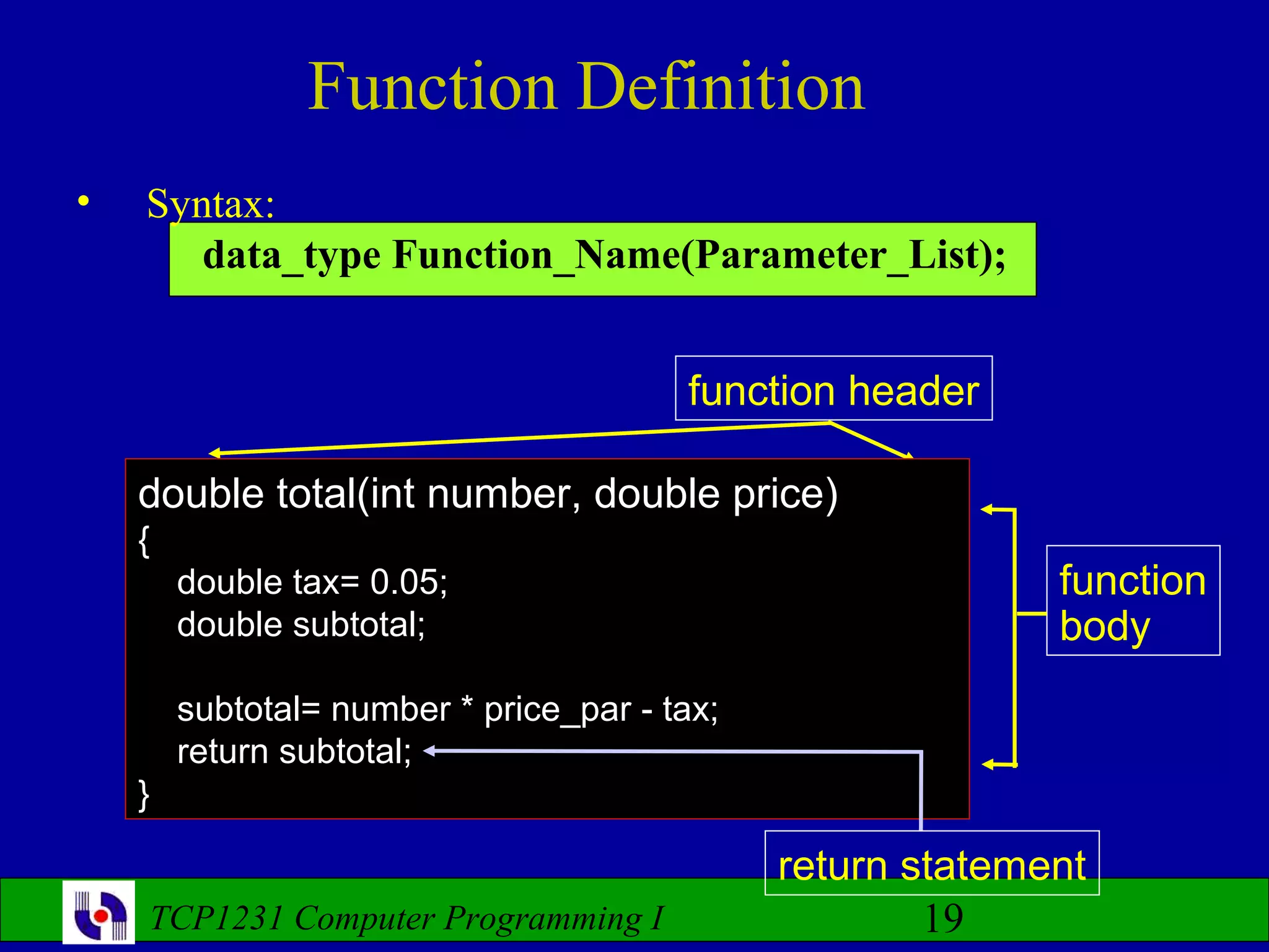 Computer Programming- Lecture 9 | PPT