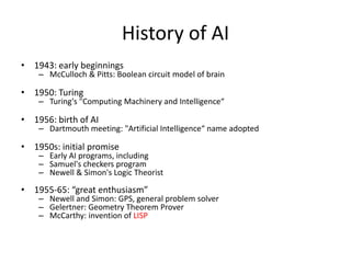 Artificial Intelligent introduction or history | PPT