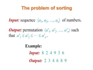 The problem of sorting
 
