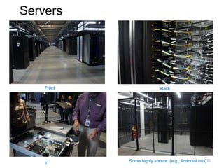 Servers
Front Back
In Some highly secure (e.g., financial info)35
 