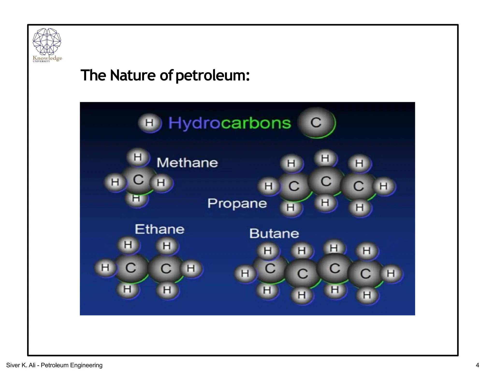 The Nature ofpetroleum:
4
Siver K. Ali - Petroleum Engineering
 