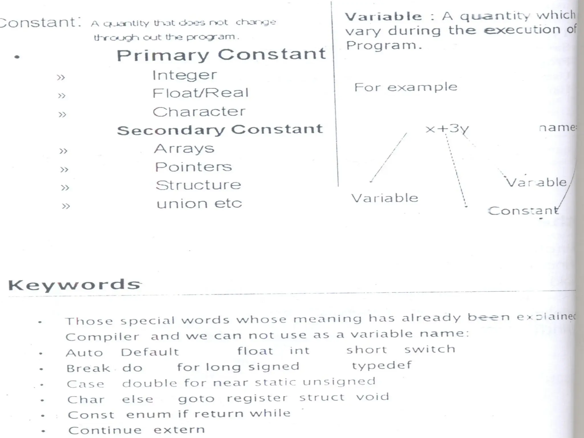 Constant & Variable
 