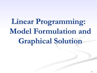 linear programming model formulation and graphical solution | PPT