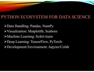 Numpy Ecosystem Lec_1.pdf INTRODUCTION OF ML AND APPLICATIONS | PDF