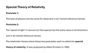 Lec 1-2 Relativity student.pdf Phy250 First LEcture | PDF