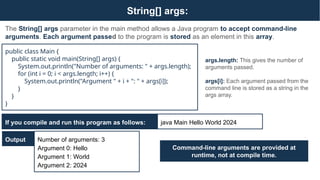 Args Parameter Array Java CSE 116 OOP Educational Materials of United International University | PPTX