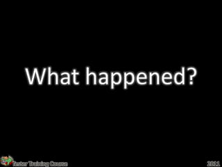 What happened?


Tester Training Course   2011
 