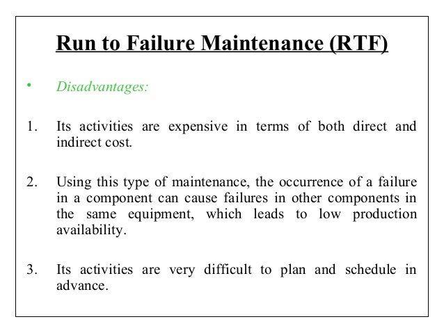 RUN TO FAILURE MAINTENANCE PDF RUN TO FAILURE MAINTENANCE PDF