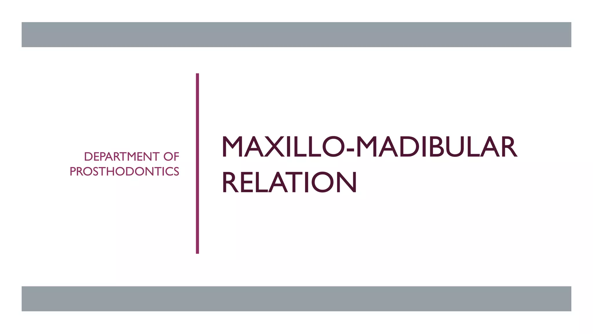 Maxillo-mandibular relation | PDF