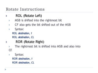 Lec 10 Shift and Rotate instructions in assembly language.pptx