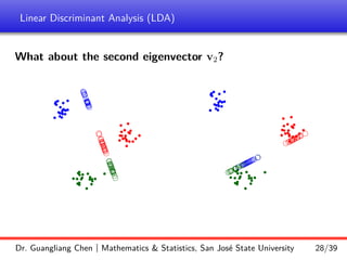 Linear Discriminant Analysis (LDA)
What about the second eigenvector v2?
Dr. Guangliang Chen | Mathematics  Statistics, San José State University 28/39
 