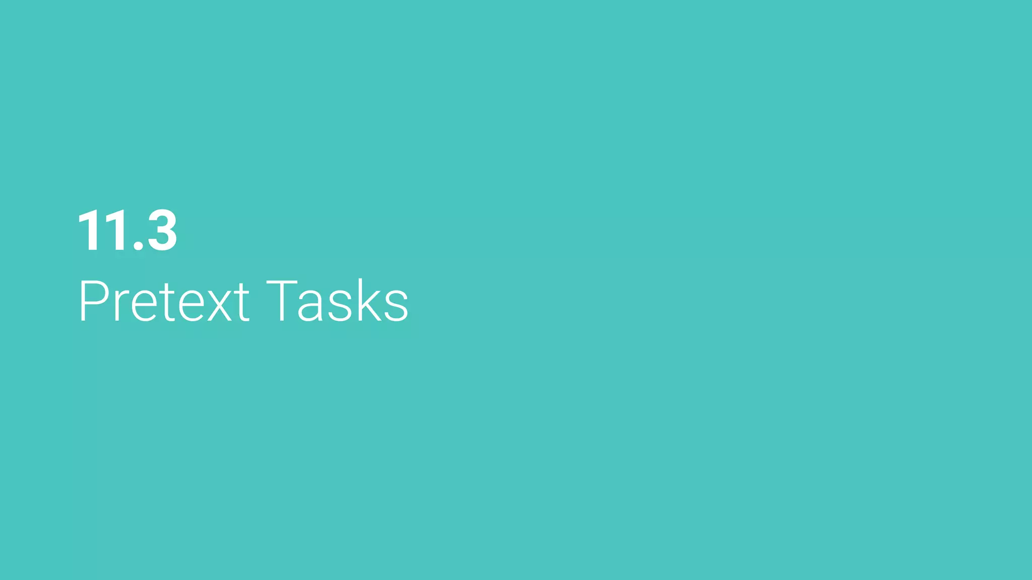 11.3
Pretext Tasks
 