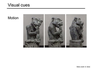 Visual cues
Motion
Slide credit: S. Seitz
 