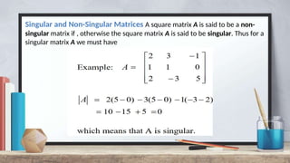 Solution of Linear System of Equations and Matrices | PPTX