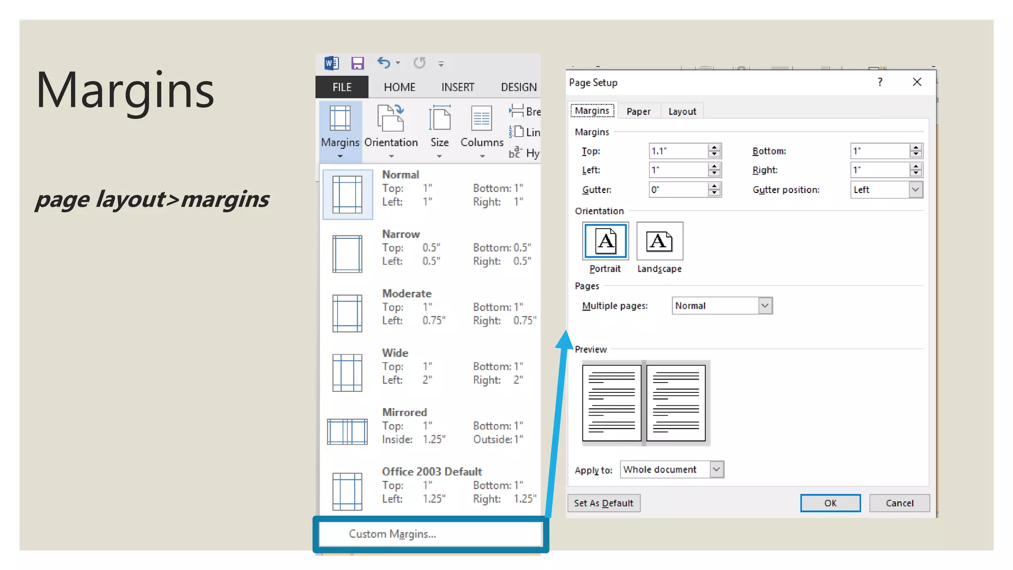 Formatting document in ms word pptx