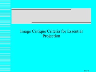 Image Critique Criteria for Essential Projection Slide  
