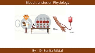 Blood transfusion Physiology
By – Dr Sunita Mittal
 