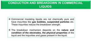 CONDUCTION & BREAKDOWN IN LIQUID DIELECTRICS|HIGH VOLTAGE ENGINEERING ...