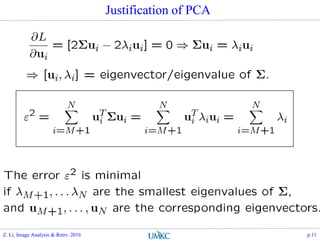 Justification of PCA
Z. Li, Image Analysis & Retrv. 2016 p.11
 