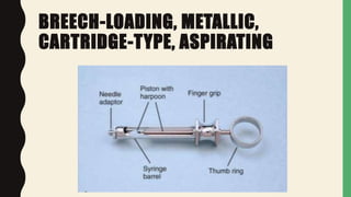 BREECH-LOADING, METALLIC,
CARTRIDGE-TYPE, ASPIRATING
 