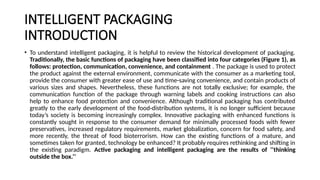 Shelf Life Estimation Intelligent Packaging | PPTX
