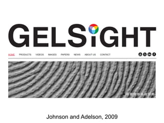 Johnson and Adelson, 2009
 