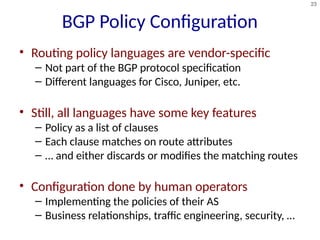 Comprehensive Overview of Interdomain Routing Policies and BGP ...