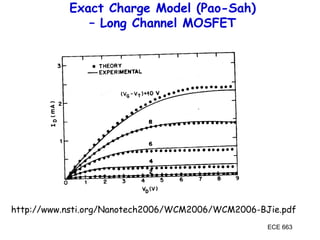 ECE 663
Exact Charge Model (Pao-Sah)
– Long Channel MOSFET
http://www.nsti.org/Nanotech2006/WCM2006/WCM2006-BJie.pdf
 