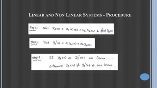 LINEAR AND NON LINEAR SYSTEMS - PROCEDURE
 