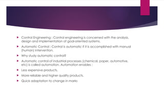 Fundamentals of Control Systems and Automatic Control Engineering | PPTX