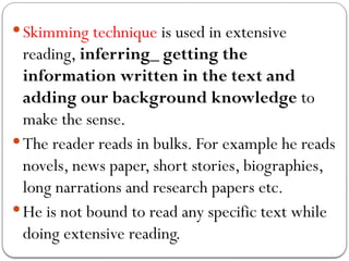 THE READING SKILLS , its Types & Techniques | PPTX