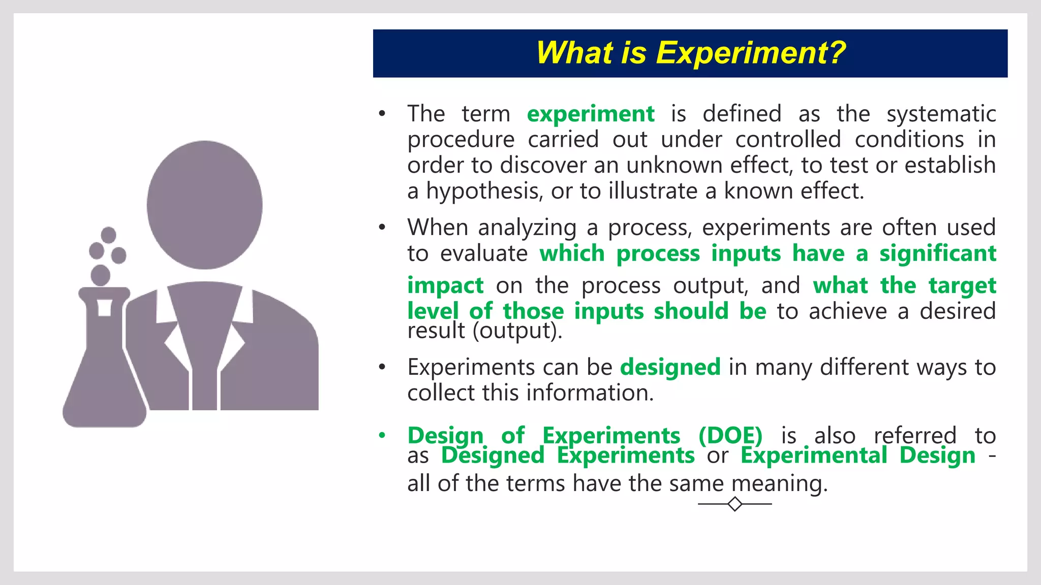 introduction to design of experiments | PPTX